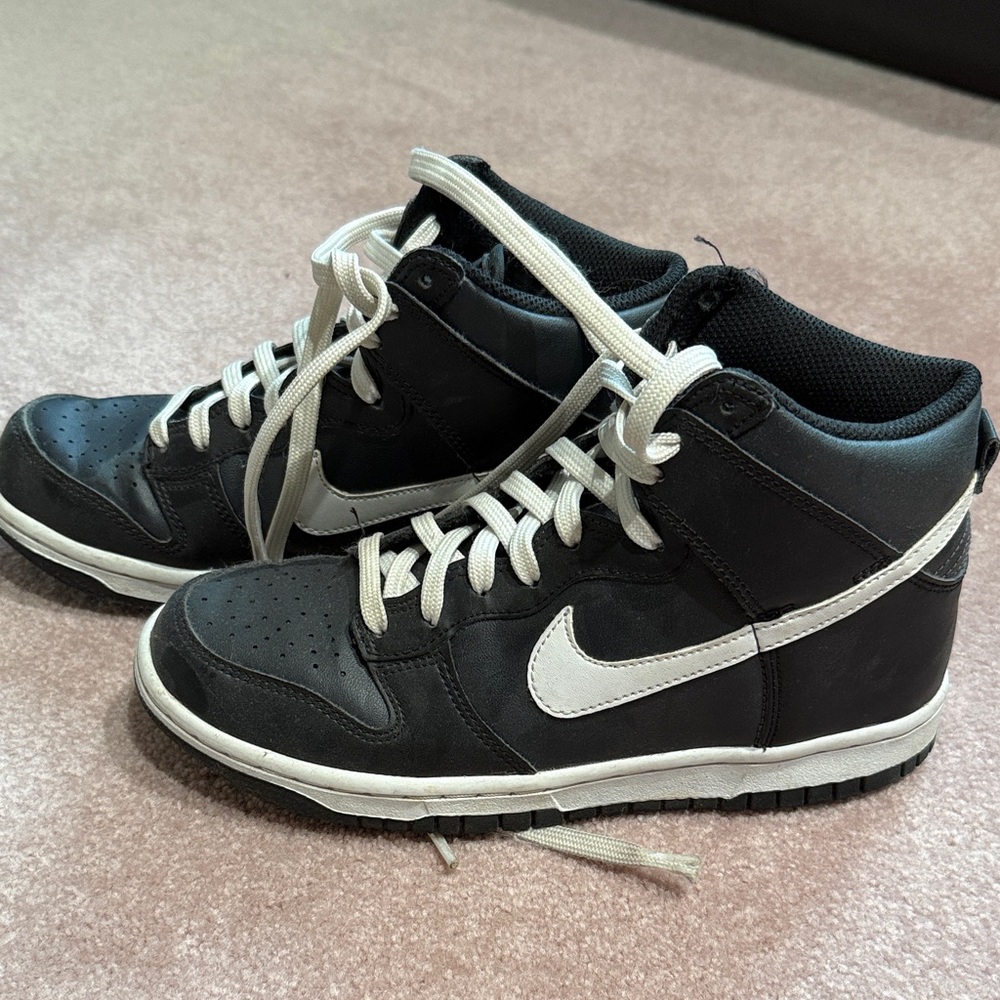 Nike Dunk Black and White High-Top Sneakers